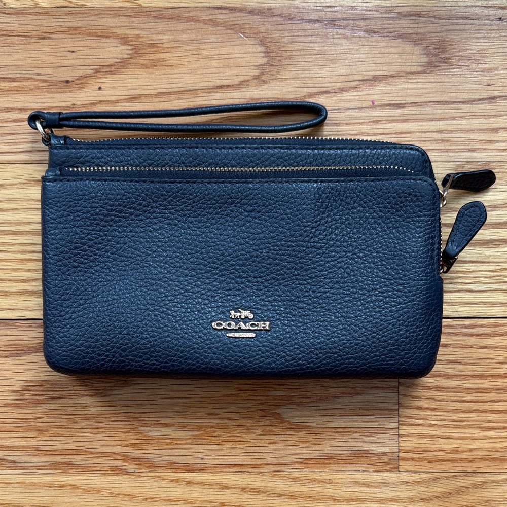Coach Midnight Leather Wristlet